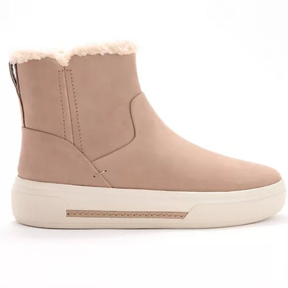 NEW CLARKS Wide Leather Hollyhock Lane Lined Comfort Booties in pebble 1125 5t3 - Picture 5 of 6